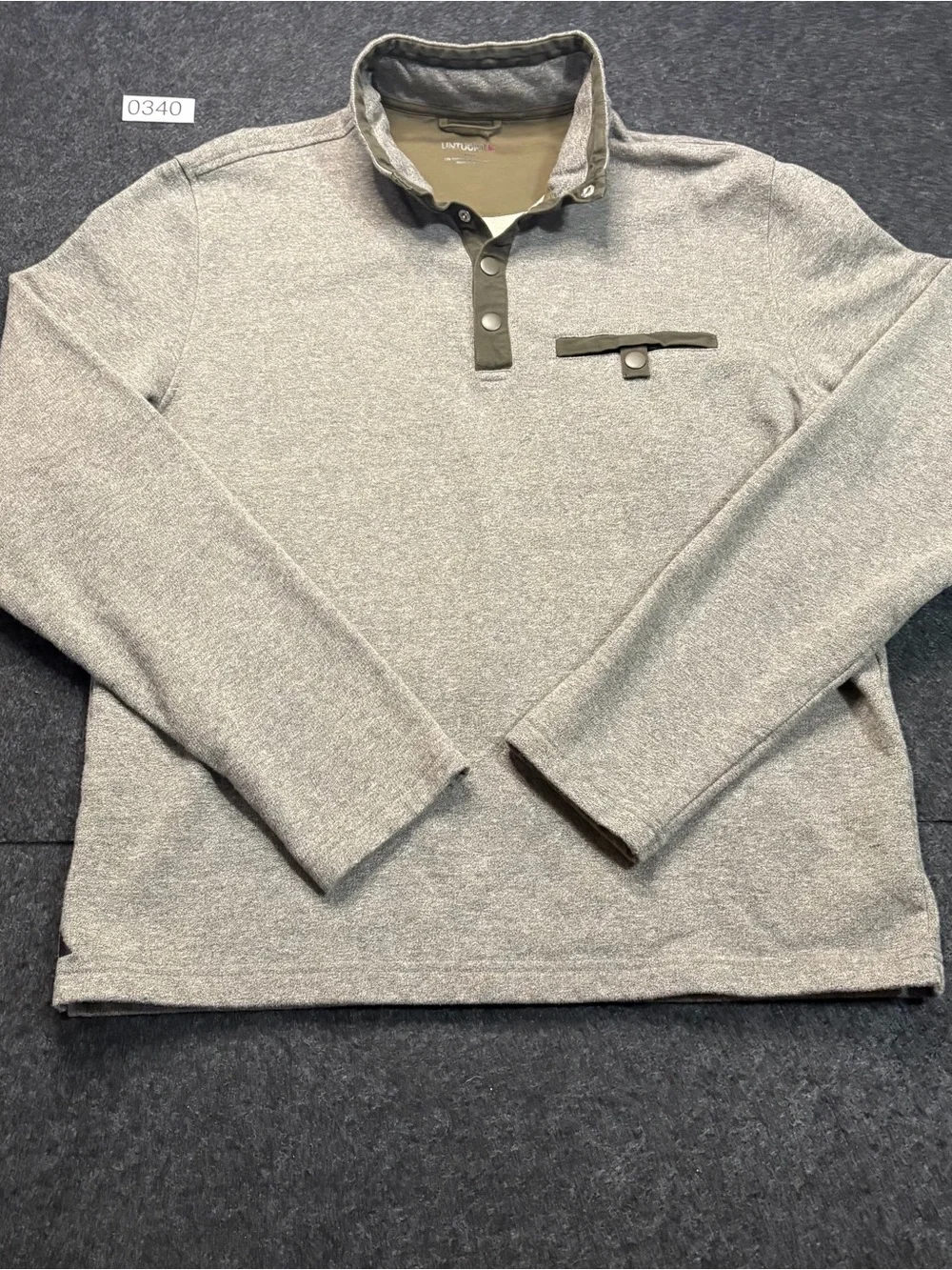 UNTUCKit Gray Long-Sleeve Zip-Up Detail Sweater